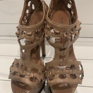 Alaia Nude platform sandals